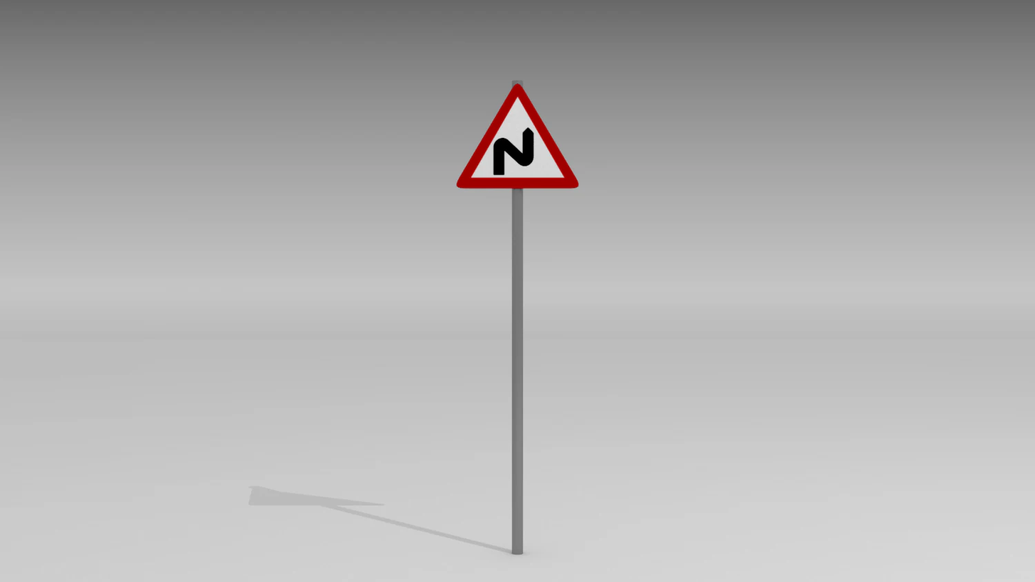 double bend sign 3D Model .c4d .max .obj .3ds .fbx .stl .blend 