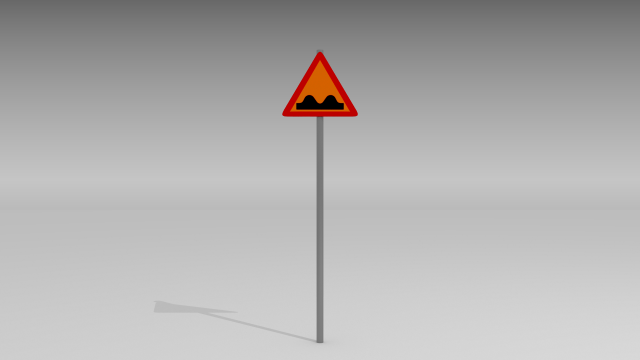 speed bumps sign 3D Model .c4d .max .obj .3ds .fbx .stl .blend 