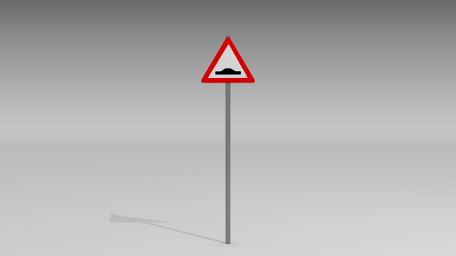 speed bump sign Model 3D .c4d .max .obj .3ds .fbx .stl .blend 