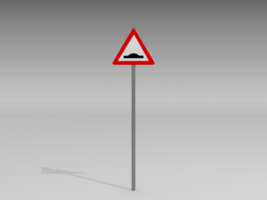 speed bump sign 3D Model