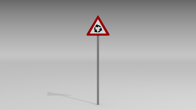 roundabout sign 3D 모델 .c4d .max .obj .3ds .fbx .stl .blend 