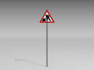 road work ahead sign 3D Model