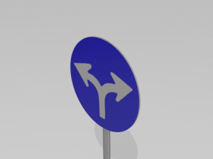 turn left or right sign 3D Model