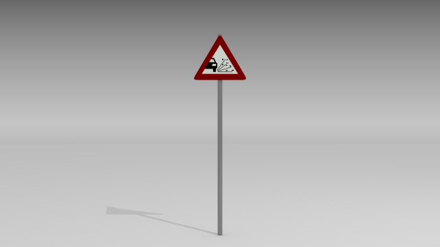 loose gravel sign 3D-Modell .c4d .max .obj .3ds .fbx .stl .blend 