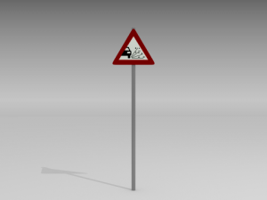 loose gravel sign 3D Model