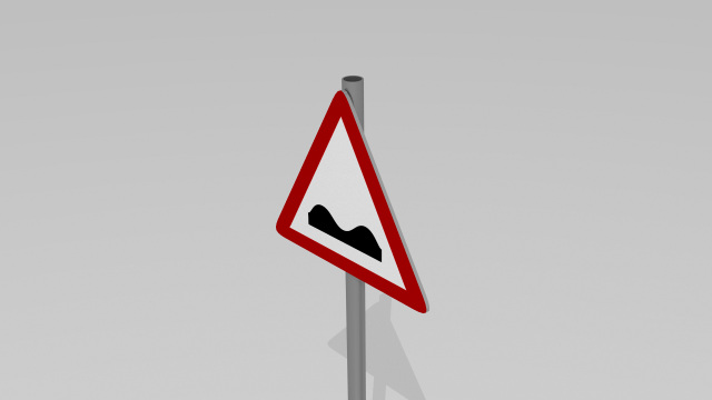 speed bumps sign 3D Модель .c4d .max .obj .3ds .fbx .stl .blend 