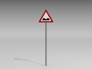 speed bumps sign 3D Модель
