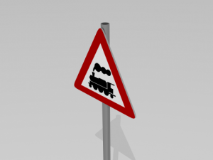 rail crossing sign 3D Model