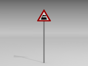 rail crossing sign 3D Модель