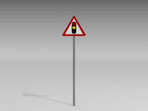 signal ahead sign 3D Model