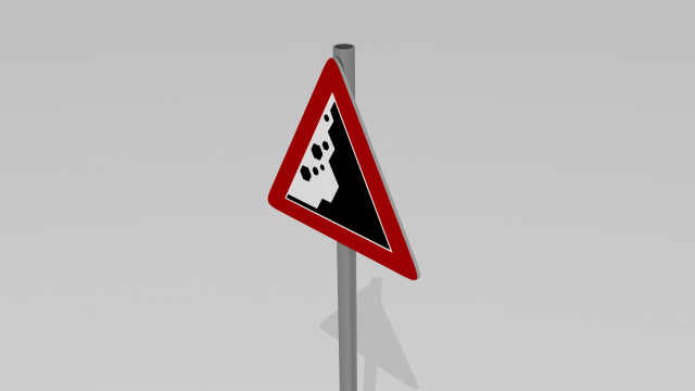 falling rocks sign 3Dモデル .c4d .max .obj .3ds .fbx .stl .blend 