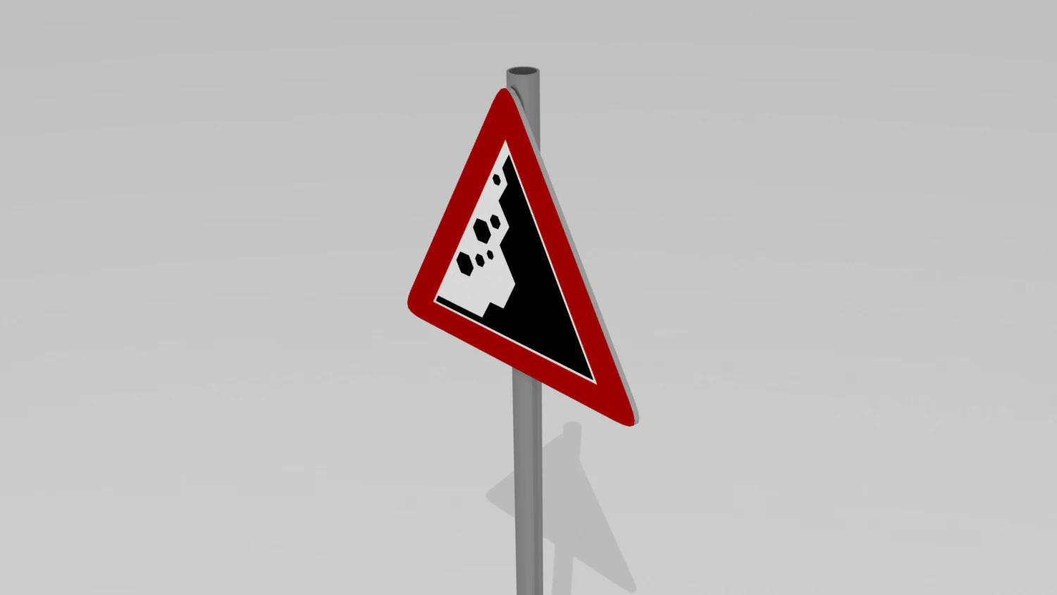 falling rocks sign 3D Model .c4d .max .obj .3ds .fbx .stl .blend 