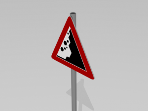 falling rocks sign 3D-Modell