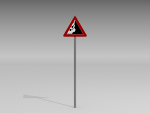 falling rocks sign 3Dモデル