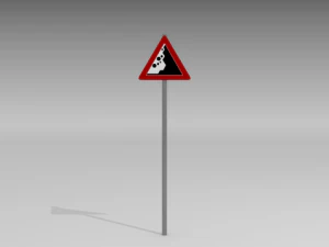 falling rocks sign 3D Model