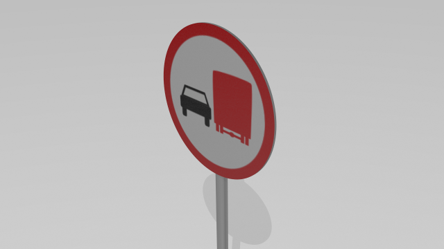 do not overtake heavy vehicles sign 3D मॉडल .c4d .max .obj .3ds .fbx .stl .blend 