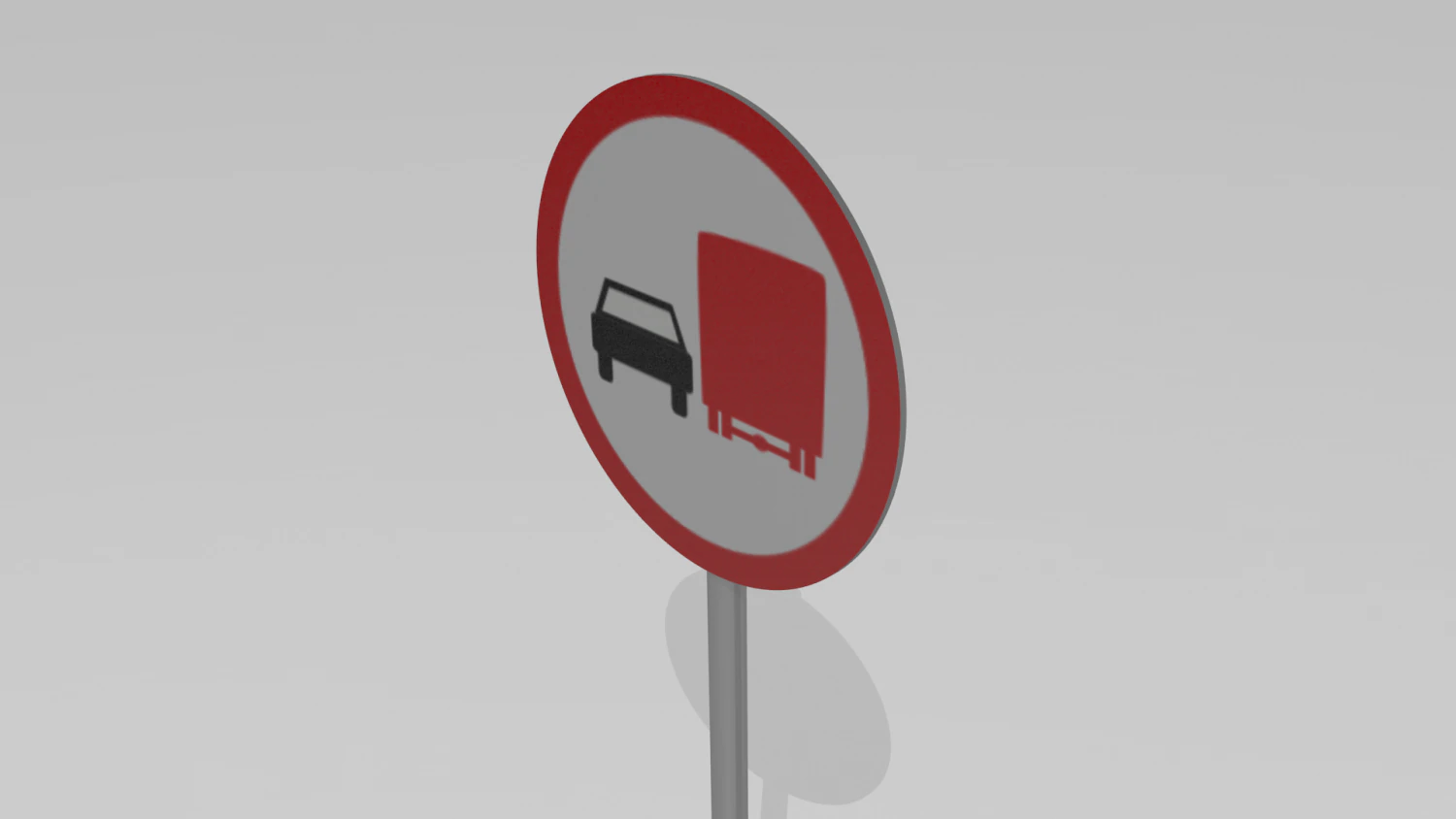 do not overtake heavy vehicles sign 3D Model .c4d .max .obj .3ds .fbx .stl .blend 
