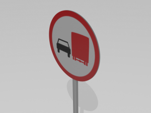 do not overtake heavy vehicles sign 3D Model