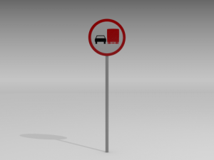 do not overtake heavy vehicles sign 3D मॉडल