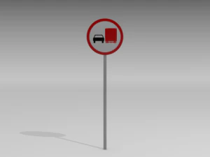 do not overtake heavy vehicles sign 3D Model
