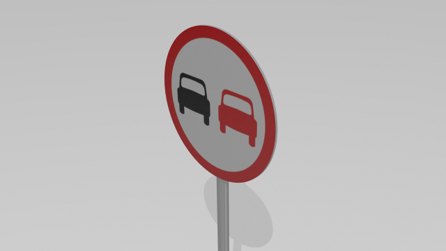 no overtaking sign 3Dモデル .c4d .max .obj .3ds .fbx .stl .blend 