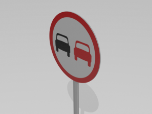 no overtaking sign 3D Model