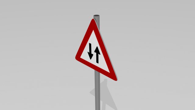 two way traffic sign 3Dモデル .c4d .max .obj .3ds .fbx .stl .blend 