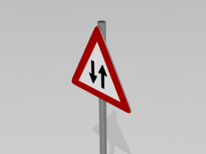 two way traffic sign 3D Model