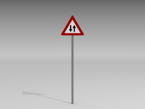 two way traffic sign 3Dモデル