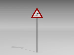 two way traffic sign 3D Model
