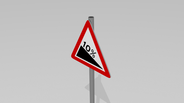 steep gradient sign 3D Model .c4d .max .obj .3ds .fbx .stl .blend 