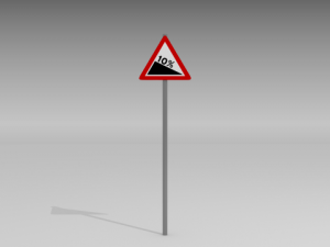 steep gradient sign 3D Model