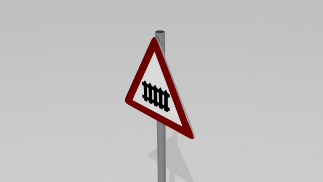 rail crossing sign 3D Model .c4d .max .obj .3ds .fbx .stl .blend 