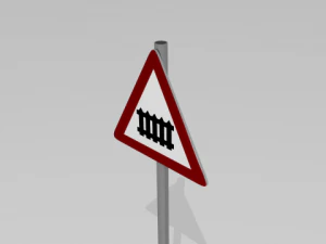 rail crossing sign 3D Model