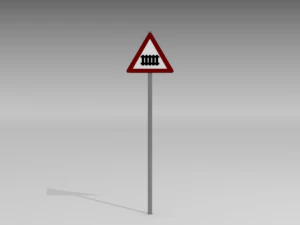 rail crossing sign 3D Model
