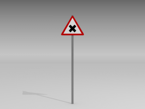 road junction sign 3D Модель