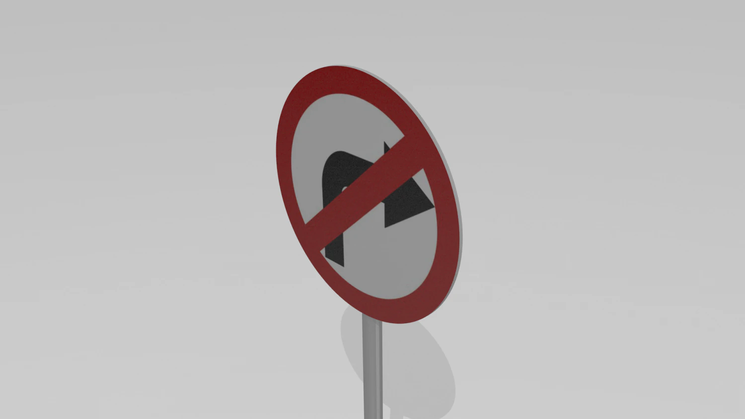 right turn prohibited 3D Model .c4d .max .obj .3ds .fbx .stl .blend 