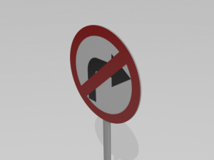 right turn prohibited Modelo 3D