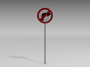 right turn prohibited Modèle 3D