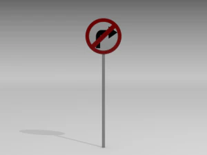 right turn prohibited 3D Model