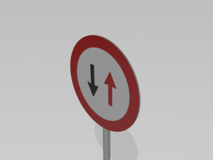 no priority over coming sign Modello 3D