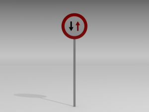 no priority over coming sign 3D Model