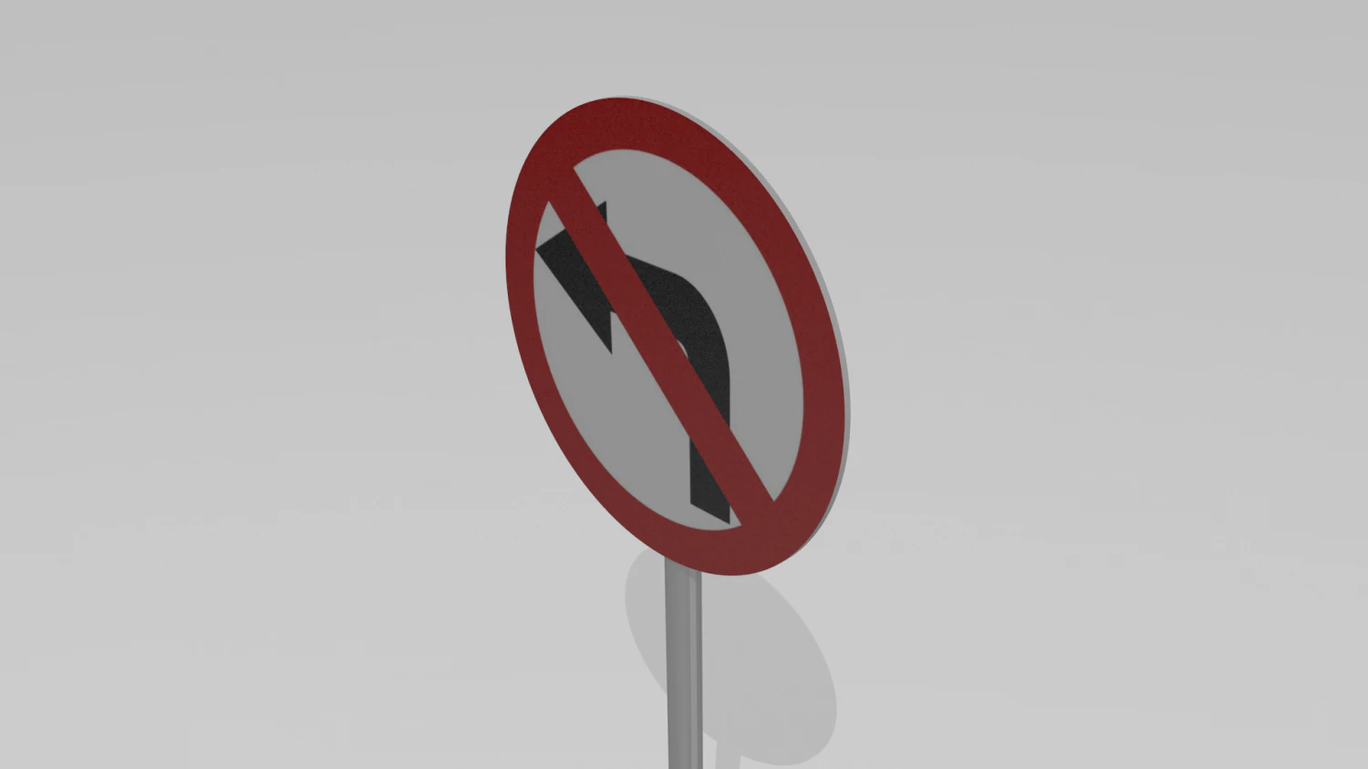 left turn prohibited 3D Model .c4d .max .obj .3ds .fbx .stl .blend 