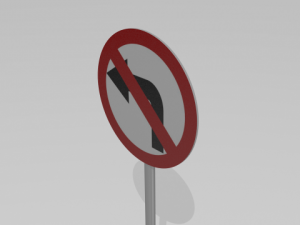 left turn prohibited 3D Model