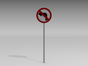 left turn prohibited 3Dモデル
