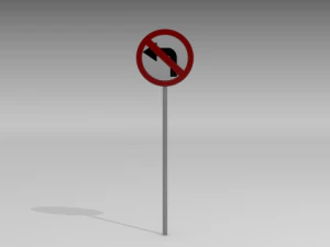 left turn prohibited 3D Model