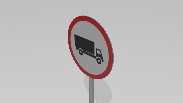 heavy vehicles prohibited sign Model 3D .c4d .max .obj .3ds .fbx .stl .blend 