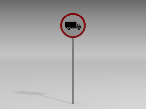 heavy vehicles prohibited sign Model 3D