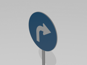 turn right sign Modelo 3D