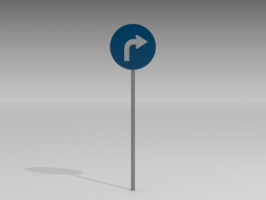 turn right sign 3Dモデル